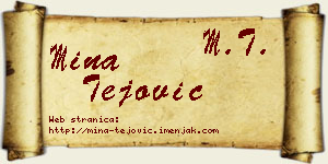 Mina Tejović vizit kartica